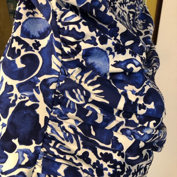 Seekers One Piece Tummy Control Panel Blue White Batik Sweetheart Swimsuit 12 - Picture 2 of 9